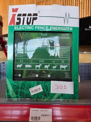 an electronic fence energizer on display in a store