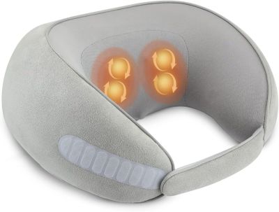 un gros plan sur un coussin cervical sur lequel sont fixées deux lumières