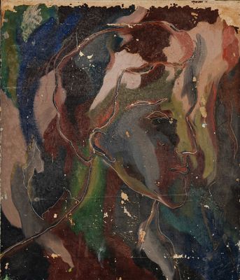 une image représentant une peinture du visage d'une femme sur une feuille de papier