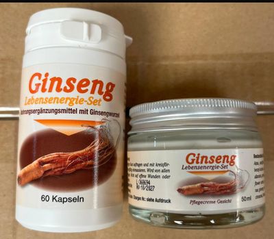 a jar of ginseng next to a jar of ginseng