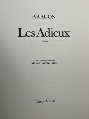 [MIRO, MASSON et MATTA] - ARAGON.