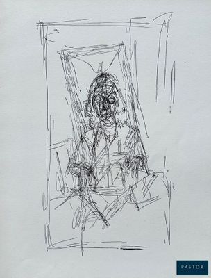 an image of a drawing of a woman sitting in a chair