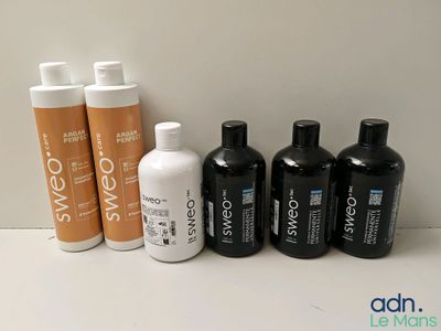 five bottles of sham and two bottles of sham on the table