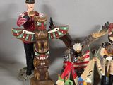 many figurines that are sitting on a table
