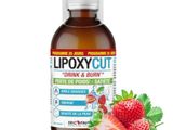 une bouteille de Lipoxy Cut Drink & Burn à la fraise
