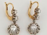 pair of diamond and gold earrings