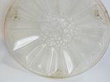 une plaque de verre ornée d'un motif floral sur fond blanc