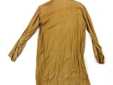 the back of a brown shirt on a white background
