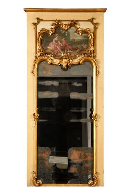 un miroir sur lequel est représentée une peinture