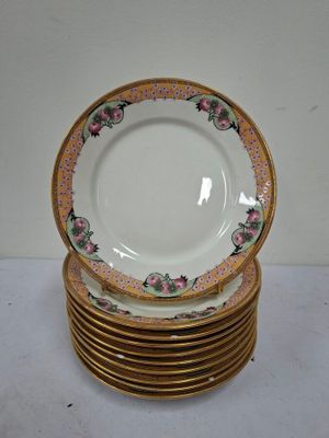 several plates stacked on top of each other on a table