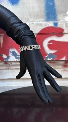 Bracelet jonc T.U  A.VAUTHIER  Laiton argenté et Strass Neuf dans la b - Photo 1