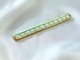 gold plated hair clip with opalite beads