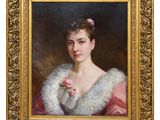 a painting of a woman with a flower in her hair