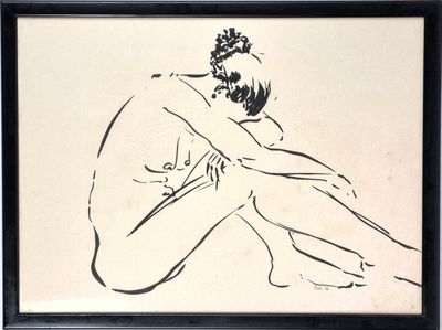 FATI (XXe). "Femme agenouillée", lithographie, signée en bas…