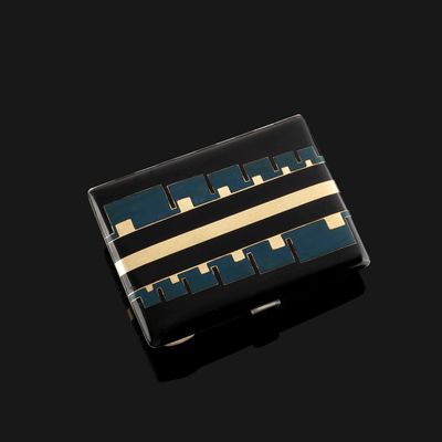 Robert Murat - AnnÉES 1925 Etui A Cigarettes Laque Bleue ET …