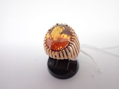 Bague en or et citrine madère, poids 9,3gr, TDD51,5 - Photo 1