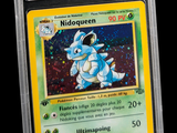 a close up of a pokemon card in a plastic holder