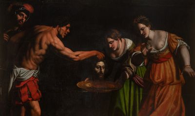 an image of a painting of a man holding a plate of food