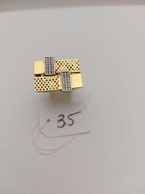 Bague 2ors 750° avec pierres TDD 61 - Poids brut : 6,8g