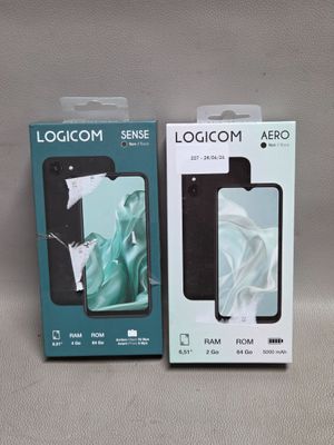 emballage d'une boîte noire et blanche contenant un téléphone