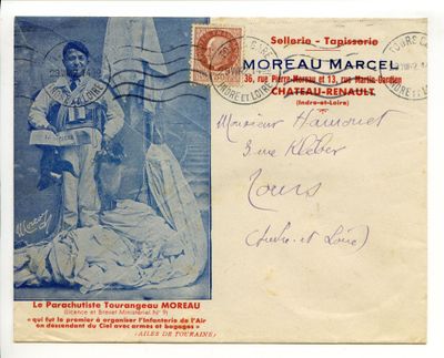an old postcard with a picture of a soldier on it