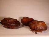 three baskets that are sitting on a table