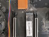 a close up of a computer motherboard with a fan on it