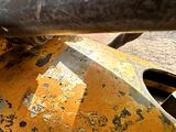 a close up of a metal object on the ground