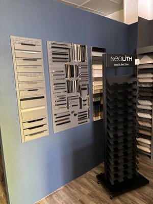 a display of different types of tile in a store