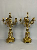 Jolie paire de candélabres en bronze ciselé doré d'inspirati…