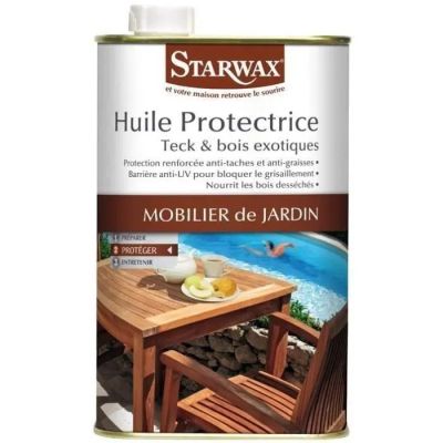 a can of starwax hull protecter on a table next to a pool
