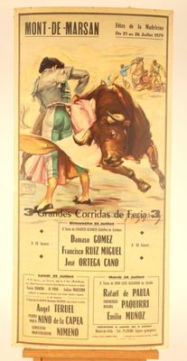 affiche annonçant une corrida dans une région espagnole