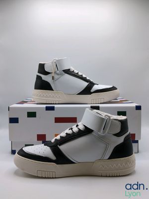 nike air force high top sneaker in white and black