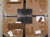 a cardboard box with a black cross on it