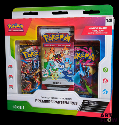a picture of a box of pokemon cards on display
