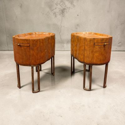 pair of art deco bedside tables in the manner of paul frank for sale