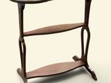 an image of a wooden table with three shelves