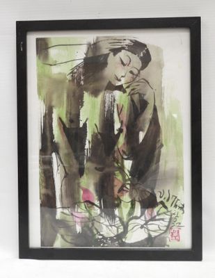 a picture of a painting on the wall of a room