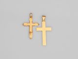 deux croix dorées sur fond gris