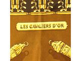 yellow and black necktie with gold details and a sign that says les cavalers d ' or