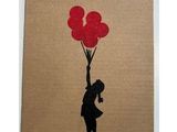 une image représentant le dessin d'une femme tenant des ballons rouges
