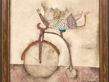 une image représentant un tableau où l'on voit une petite fille à vélo