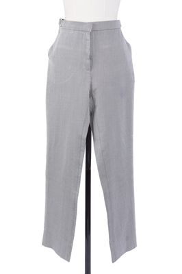 Louis VUITTON - Pantalon en soie rayée noire, blanche.