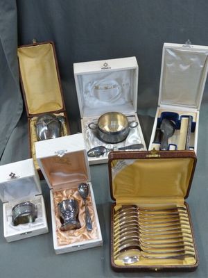 Ménagère en métal argenté des années 1950 dans 3 écrins :... - 82887382