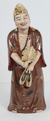 CHINE, XXe siècle Sujet en céramique partiellement glaçurée,…