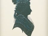 silhouette of a man with a feathered hat and a feather on his head