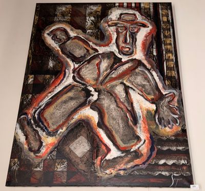un tableau sur le mur d'une pièce avec un tableau sur le mur