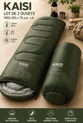 Lot de 2 duvets KAISI 190(+30)x75cm x4