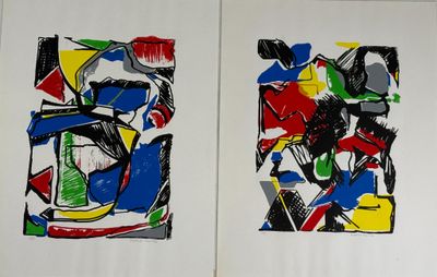 Marlous HUITINK (XXe siècle) Compositions abstraites