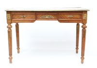 Bureau plat de forme rectangulaire en bois naturel et bois d…